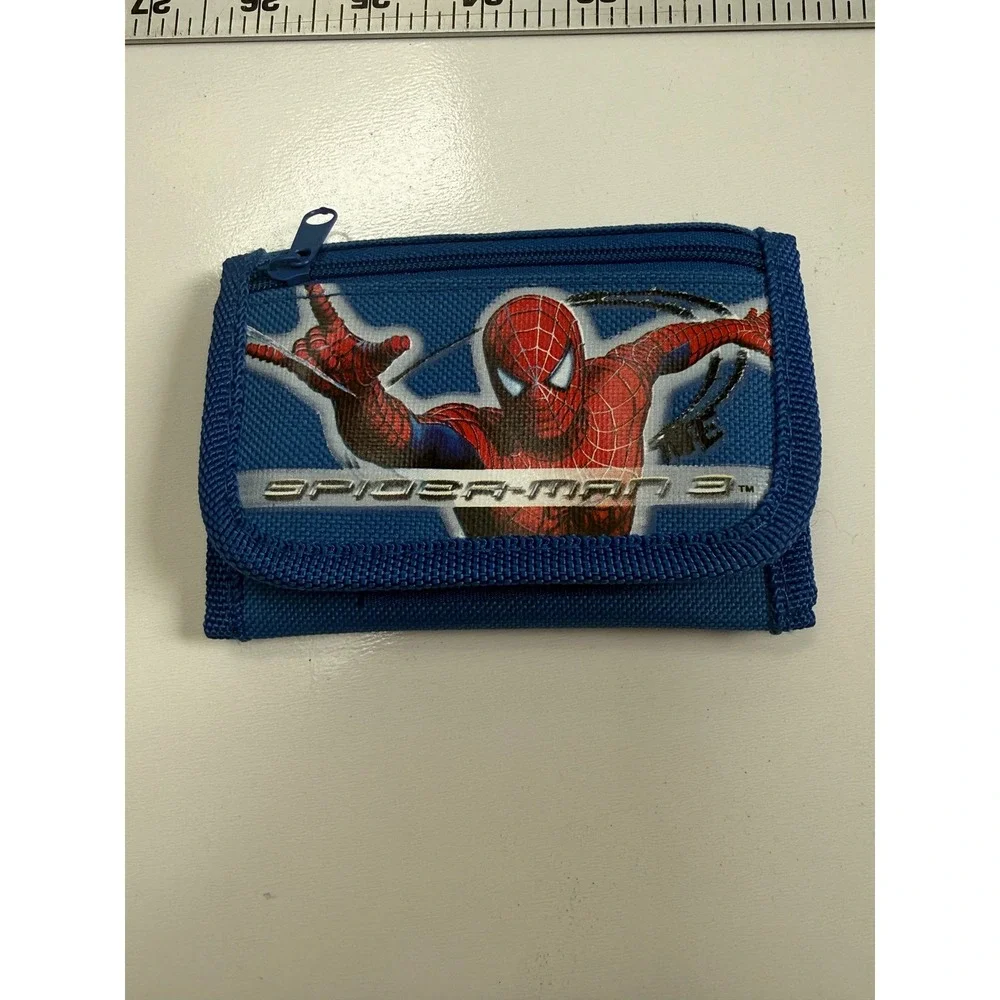 Spider-Man 3 Vintage Trifold Wallet Blue Canvas Marvel Movie 2007 Kids Accessory
